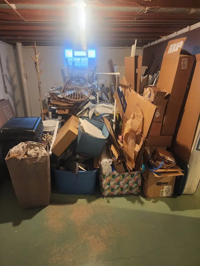 Roll-off dumpster container at job site for 6 Yard Dumpster Rental in Redlands